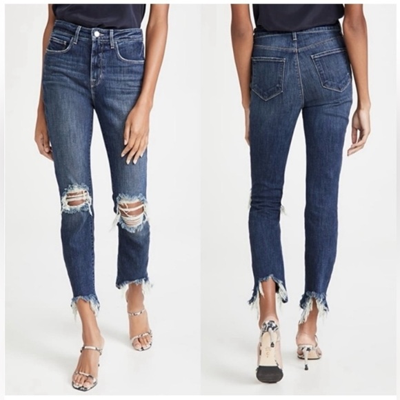 {NWOT L’AGENCE High Rise Maigre Vintage Destruct Luxury High Waist Jeans Size 26 - Picture 3 of 13